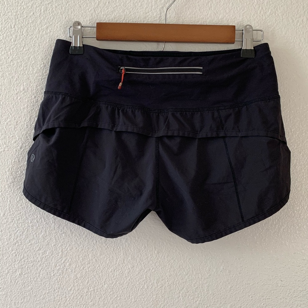 SOLD Lululemon Speed Shorts Black Womens Size 4 - Picture 2 of 5
